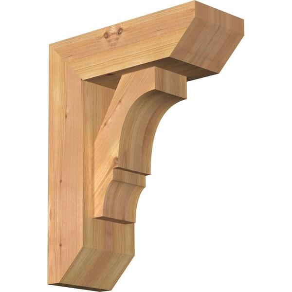 Ekena Millwork Balboa Slat Smooth Bracket w/ Offset Brace, Western Red Cedar, 5 1/2"W x 14"D x 18"H BKT0604X14X18BOA06SWR - main